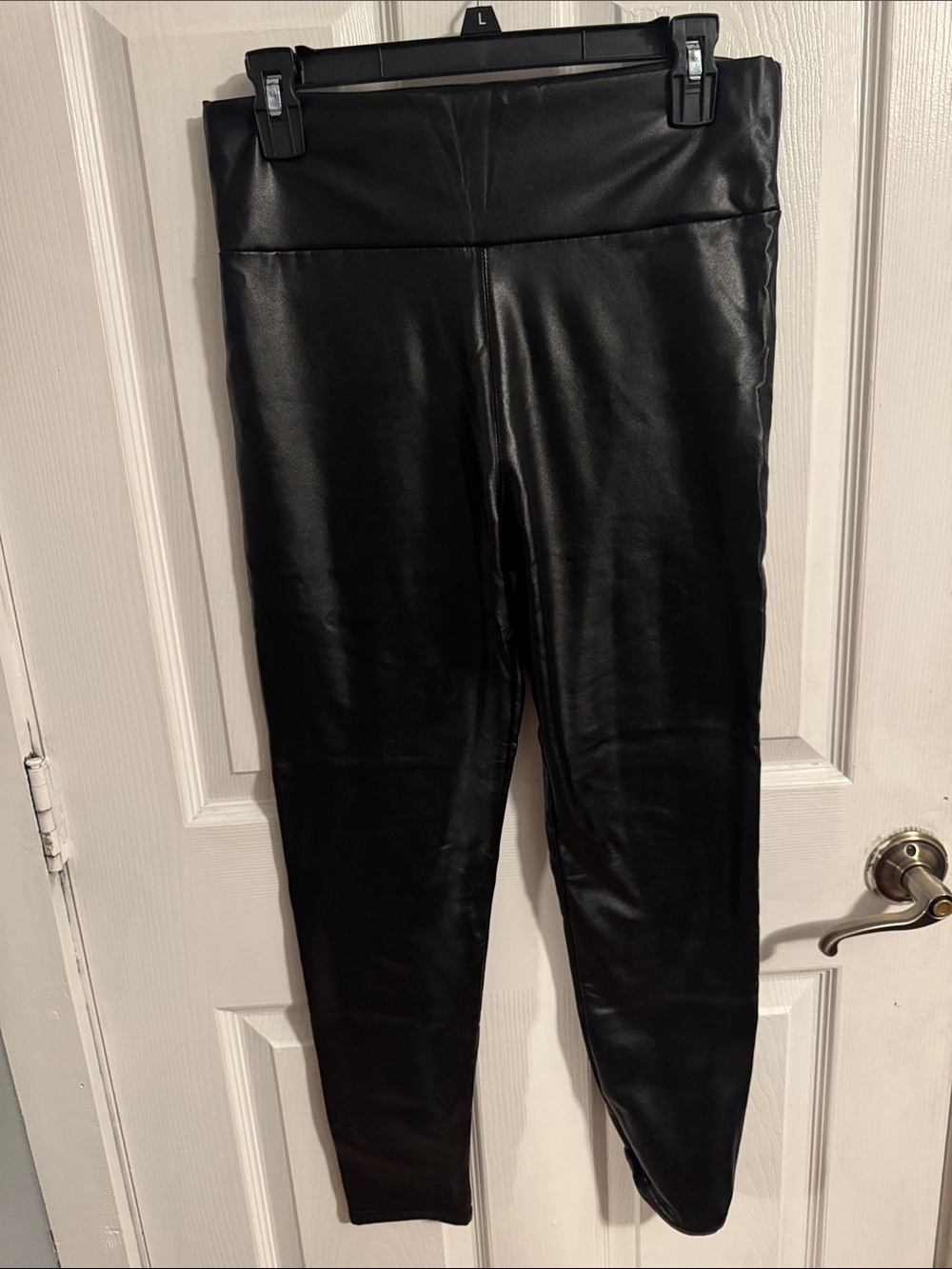 Women Faux Leather Leggings - Black